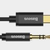 KABEL USB C WTYK JACK 3,5 1,2m CZARNY PRZWÓD USB-C AUX 3.5 BASEUS
