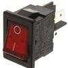 Przełącznik kołyskowy Wł.-wył. podświetlany 10 A DPST Czerwony IP40 Arcolectric (Bulgin) Ltd