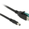 Delock Kabel zasilania USB 2.0 Wtyczka zasilania USB 12V, Wtyczka DC 5,5 mm 2.00 m czarny 85498