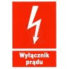 Naklejka- WYŁACZNIK PRĄDU 74x105 czerwona 0930