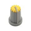 Gałka z kołnierzem do potencjometru na oś 6mm - 14x19mm - szara, żółty znacznik - GS14