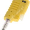 1089-GE Wtyk 4mm, z tuleją ruchomą i dodat. gniazdem 4mm do połączeń wieżowych, szybkozłącze, żółty, ELECTRO-PJP, 1089GE, 1089-J