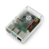 Obudowa justPi do Raspberry Pi 4B z wentylatorem - przezroczysta