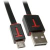 Kabel USB/MicroUSB 2.0 Czarny 1m 2.4A płaski Slim NEPOWER