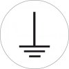 Label grounding symbol, symbol: GND, Ø 16 mm, (W) 26 mm, plastic, 084.61-7-Y2/20, package with 20 pieces