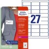 Avery-Zweckform L4784-20 Etykiety z nazwami 63.5 x 29.6 mm Jedwab octanowy biały 540 szt. Z możliwością usunięcia Drukar