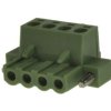 Łączówka; 2EGTKM-5.08-04P-14-00AH; 4 tory; R=5,08mm; 18,6mm; 12A; 250V; na przewód; kątowe 90°; skręcane śrubami; otwór kwadrato