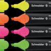 1500 4-pc set of highlighter pens, orange/yellow/green/pink