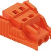 Socket header, 2 pole, pitch 5.08 mm, angled, orange, 231-302/037-000