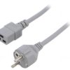 Kabel: 3X1mm2, Cee 7/7 (E/F) Wtyk,Iec C19 Żeński, 2M Lt312+549 3X1.0 2.0M Gry