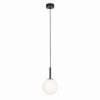 Lampa wisząca z dużym białym kloszem czarna z serii FARO K-4885 Kaja Lighting