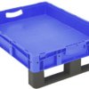 Pojemnik na sztaplowania, 43l Hxdł. X szer. X wys. 220x800x600mm, PP, podwójna podłoga, m. Płozy, płozy 200 kg, niebiesk