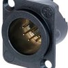 XLR panel plug, 7 pole, gold-plated, 1 mm², AWG 18, metal, NC7MD-LX-B