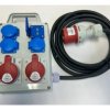 Rozdzielnica elektryczna CEE 32A 16A 3x230V 2xUSB IP44 niezabezpieczony kabel USB 5m 5x4