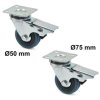 Koło obrotowe skrętne z hamulcem gumowe PP 50mm lub 75 mm G71502