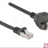 86998 Cat.6a extension cable, S/FTP, black, 0.25 m