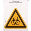 Tablica ostrzegawcza, kolor: Czarny/żółty, materiał PVC Zagrożenie biologiczne Etykieta
