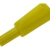 Wtyk bananowy; 4mm; 25.501.3; żółty; bezpieczny; 50mm; wtykany (gniazdo bananowe 4mm); lutowany; 32A; 600V; mosiądz niklowany; P