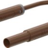 Safety measuring lead with (4 mm lamella plug, straight) to (4 mm lamella plug, straight), 0.5 m, brown, PVC, 2.5 mm², CAT IV, 6