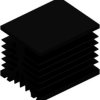 Extruded heatsink, (L x W x H) 100 x 80 x 78.6 mm, 1.3 to 0.6 K/W, black anodized, 10022693