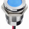 Lampka kontrolna do montażu panelowego 24V dc, niebieska 14mm LED Chrom Wyprowadzenia RS PRO