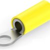 Insulated ring cable lug, 1.04-2.62 mm², AWG 16 to 14, 6.73 mm, M6, yellow, 34824