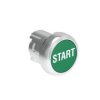 Metalowy przycisk fi22mm kryty samoczynny powrót z symbolem START Zielony LPSB1163