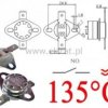 Termostat bimetaliczny 250VAC 10A 135°C poziomy NO