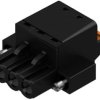 Socket header, 3 pole, pitch 5 mm, straight, black, 1017250000