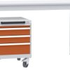 Manuflex SP1193.2001 Szafka szufladowa BASETEC przenośna, wysokość użytkowa 400 mm z 4 szufladami, w kolorze czerwonawo