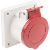Złącze przemysłowe - zasilające 16A Gniazdo 415 V 3P + E Żeński Scame Czerwony Montaż na panelu IP44