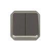 NOWE PLEXO 55 Łącznik podwójny/przycisk podwójny z podświetlanym mechanizmem 10 AX - 250V AC antracyt 069806L