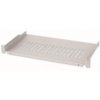 Półka 1U 255mm Rack 19, 2 pkt mocowania, perforowana, szara