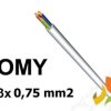 Przewód OMY 3G0,75 mm2 (300/300V) oponowy mieszkaniowy biały H03VV-F (krążki 100m) 13012016 NKT