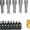 Końcówki wkrętakowe i nasadki z uchwytem 1/4 cala (zestaw 18 szt.) 39D361
