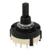 Przełącznik; obrotowy; RTS-01-2 l=20mm; ON-OFF-ON; 3 pozycje; bistabilny; na panel; przewlekany (THT); 3 tory; czarny; 10A; 490V