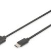USB 2.0 connection cable, USB plug type C to USB plug type A, 1 m, black, AK-300154-010-S
