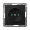 IMPRESJA Gniazdo pojedyncze bez uziemienia z przesłonami czarny metalik GP-1YP/m/33 OSPEL