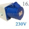 Gniazdo stałe 3P 16A 230V niebieski IP44 113-6K