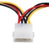 Power cable, SATA plug, 4 pole to SATA plug, 15 pole, 0.15 m, red/black/yellow, K5345.015