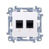 SIMON 10 Gniazdo komputerowe RJ45 kat.6 + gniazdo telefoniczne RJ12 białe C6T.01/11 KONTAKT SIMON