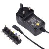 2.25A Variable Voltage 3-12V Plugtop Power Supply 3-Pin UK 27W