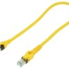 Patch cord S/FTP 6a linka Cu PUR żółty 0,5m 27AWG Żyły: 8 09488447745005