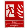 Samoprzylepna tabliczka ostrzegawcza /Drzwi przeciwpożarowe zamykać 150x205/ 29P/F1/FS