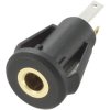 TruComponents 202601 3.5 mm audio jack Socket, Vertical,Pins:3 Stereo Black