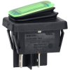 R-TECH 523593 Rocker switch, DPST, 16A 250V, light green illuminated, IP65