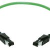 System cable, RJ11/RJ14 plug, straight to RJ11/RJ14 plug, straight, Cat 5, PVC, 1 m, green, 09473434033