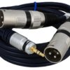 VITALCO Kabel mikrofonowy 2x XLR (wtyk) / Jack 3,5mm Stereo (wtyk) 1,5m
