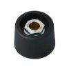 Pokrętło potencjometru oś: 6.35mm średnica: 23mm Wałek okrągły Czarny OKW