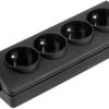 GN40-2 gniazdo przedłużacza elektrycznego z uziemieniem 4x gniazdo - czarne